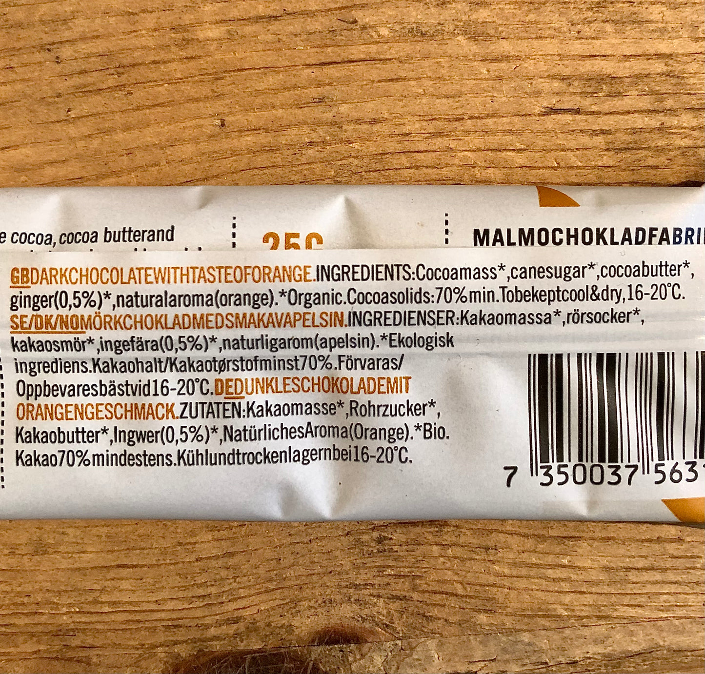 Malmö Choklad Apelsin Ingefära