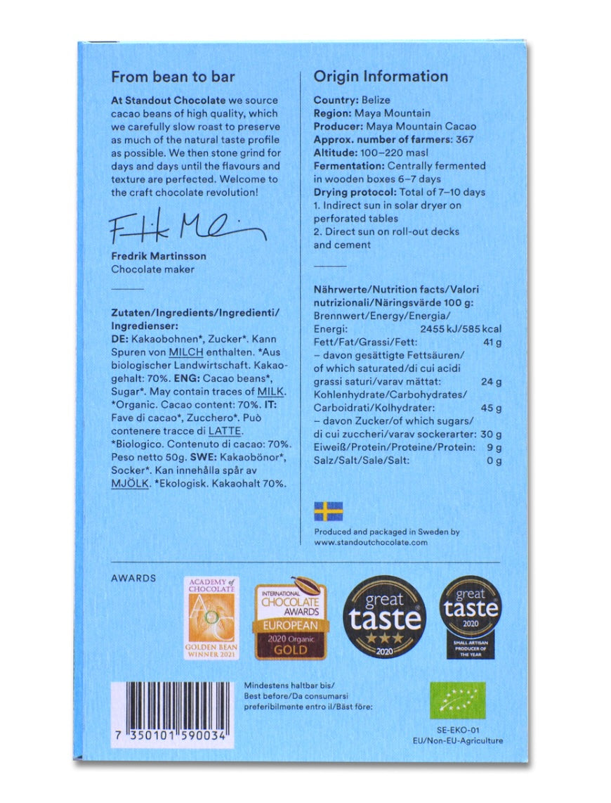 Standout Chocolate Belize 70%